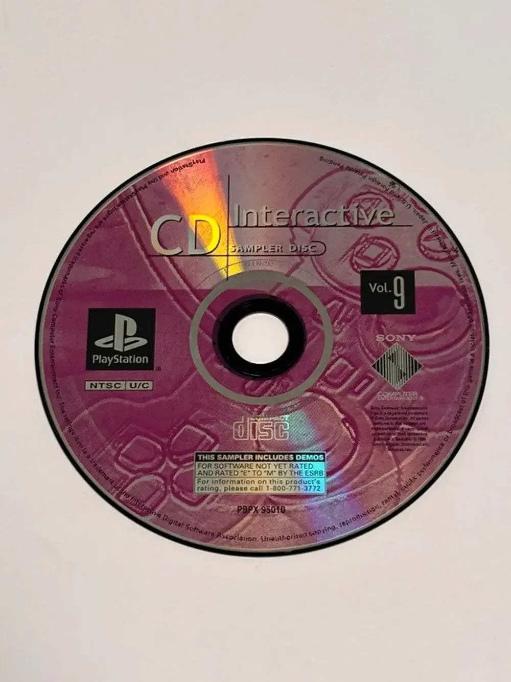 1998 Playstation 1 CD Interactive Sampler Disc Vol.9 Crash Spyro Tomb Raider